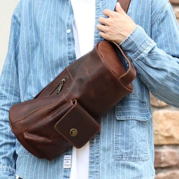 Sac bandoulière cuir vintage