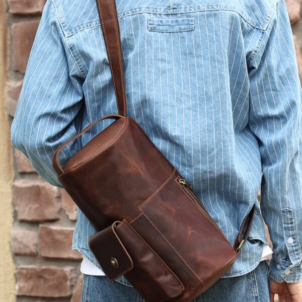 Sac bandoulière cuir vintage