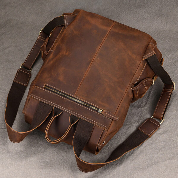 Large Crazy Horse Leather Backpack - Image 7